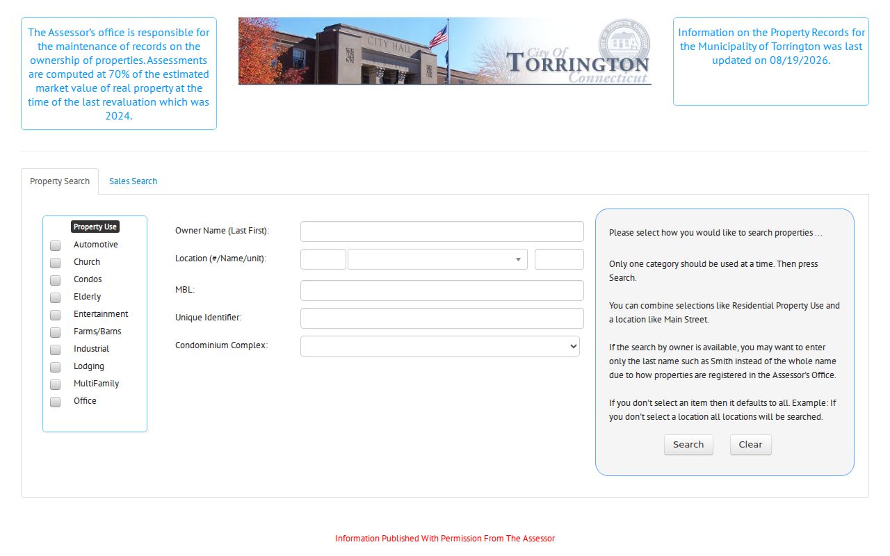 Torrington residents directory assessor property record search