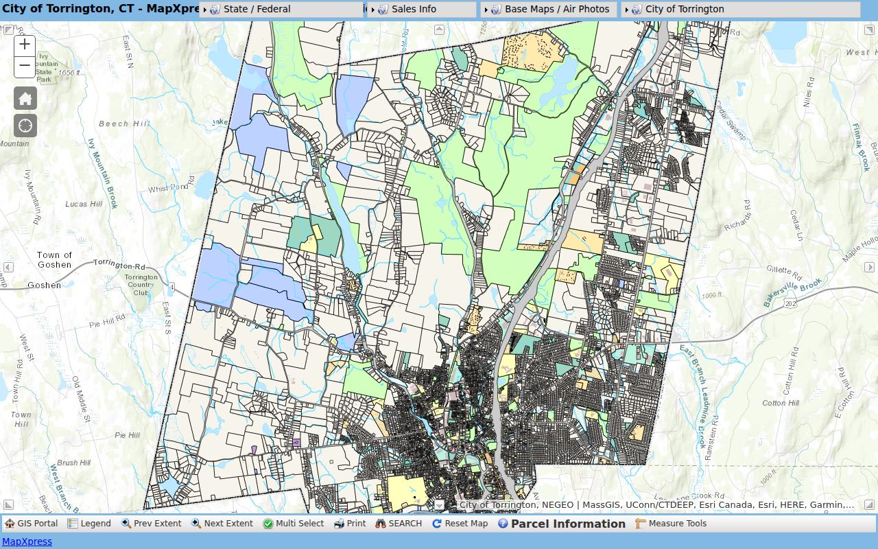 Torrington residents directory MapXpress parcel view