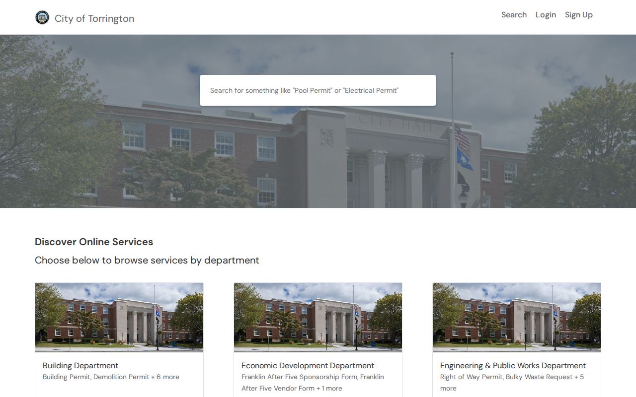 Torrington street directory OpenGov address permit search